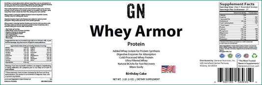 2lb Whey Armor Protein Birthday Cake