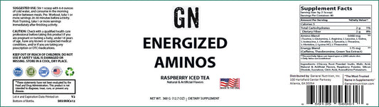Energized Aminos Raspberry Iced Tea 360g – 40 serv
