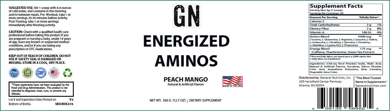 Energized Aminos Peach Mango 360g – 40 serv