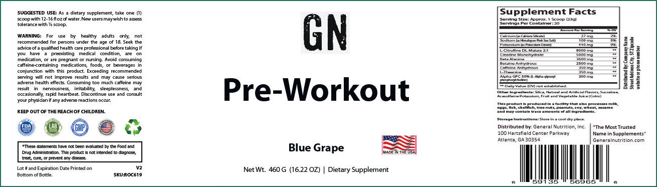 Pre-Workout w/Creatine 5g (Grape Annihilation)