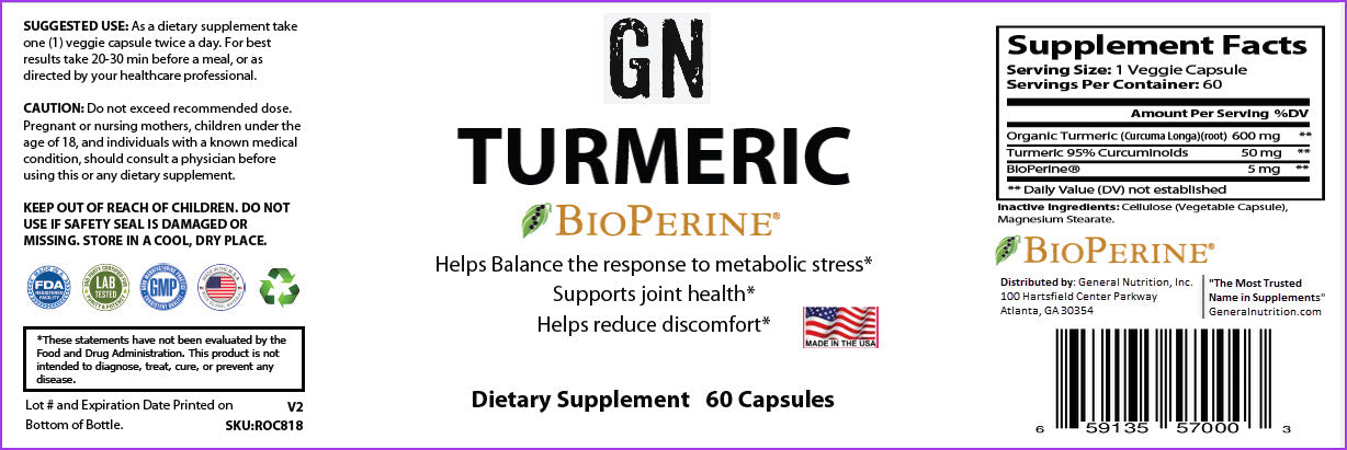 Turmeric w/BioPerine - 650mg