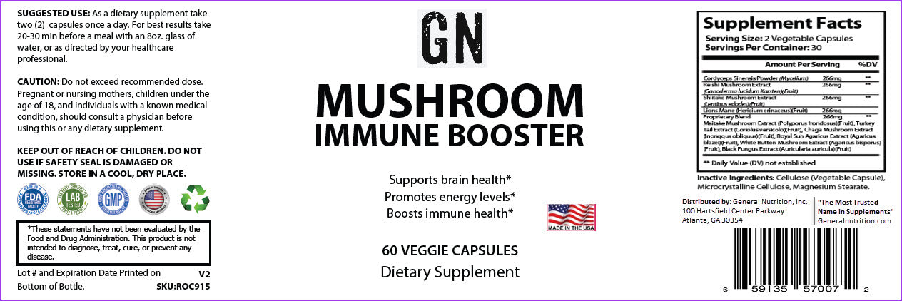 Mushroom Immune Booster Chaga, Cordyceps, Reishi and Lion’s Mane.
