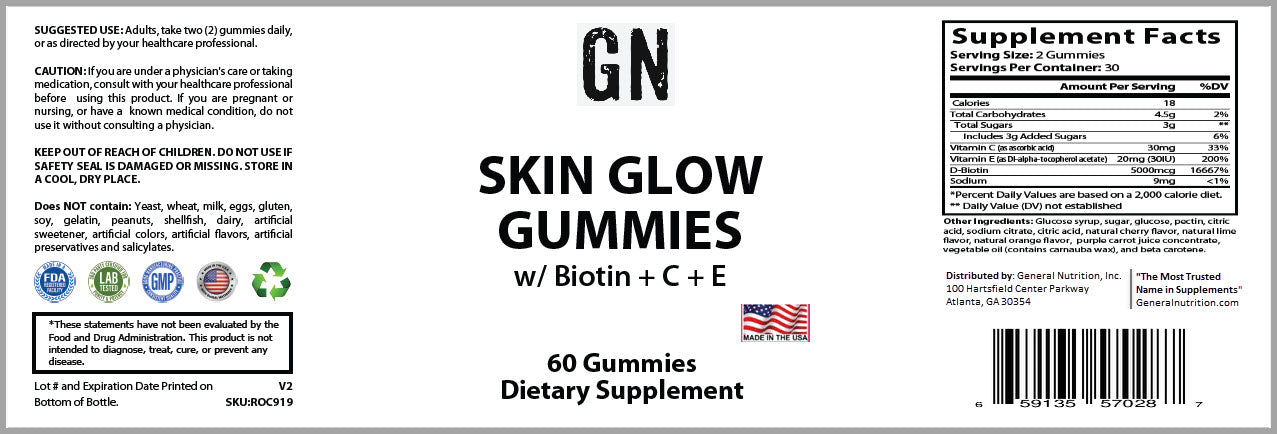 Skin Glow Gummies w/ Biotin + C + E