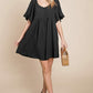 Flutter Sleeve Tiered Babydoll Mini Dress