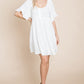 Flutter Sleeve Tiered Babydoll Mini Dress