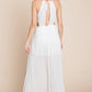 Split Front Cut Out Halter Maxi Dress
