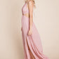 Split Front Cut Out Halter Maxi Dress