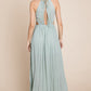 Split Front Cut Out Halter Maxi Dress
