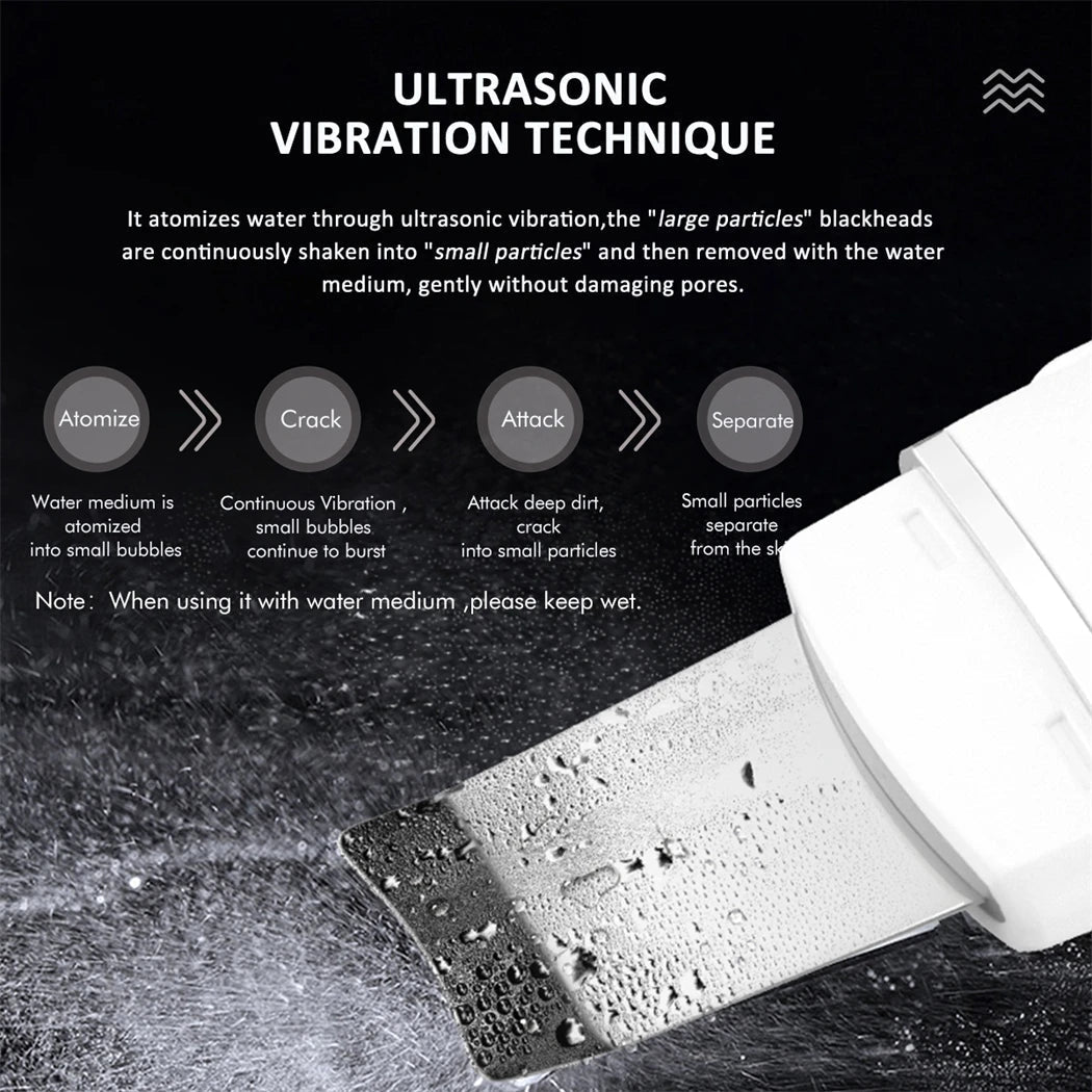 Ultrasonic Skin Scrubber EMS Vibration Ion Acne Pore Blackhead Remover