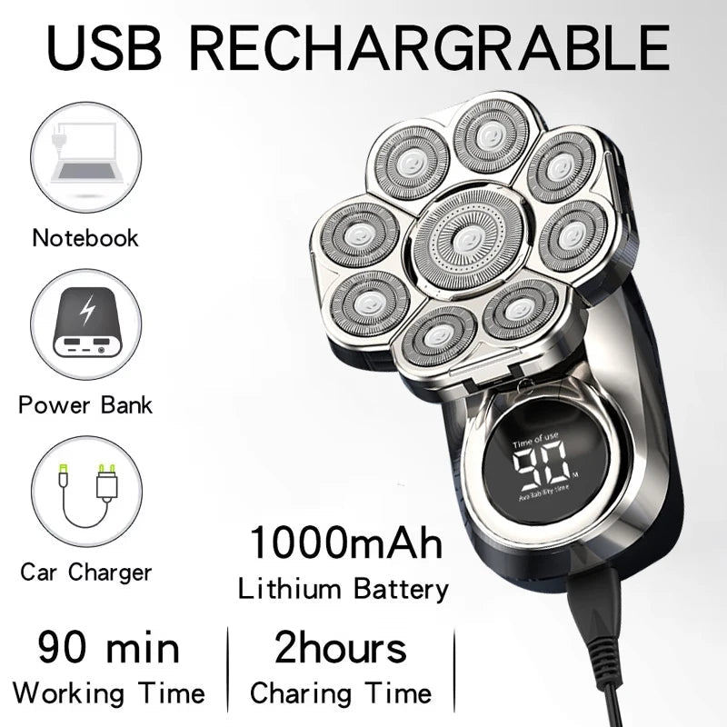 9 Blades Multi Grooming Kit Digital Display Electric Shaver Hair