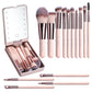 Versatile Luxurious Makeup Brush Set with Mini LED Light Mirror -