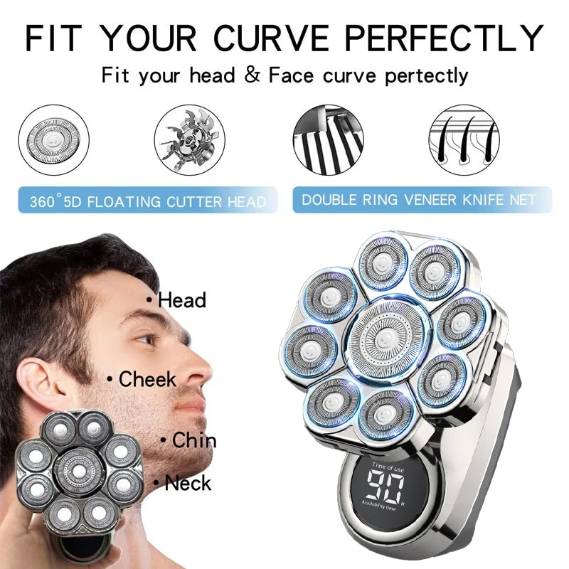 9 Blades Multi Grooming Kit Digital Display Electric Shaver Hair