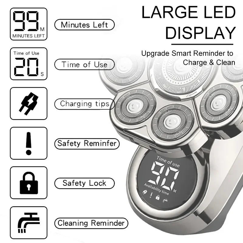 9 Blades Multi Grooming Kit Digital Display Electric Shaver Hair
