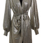 Long Sleeve Sequin Wrap Dress