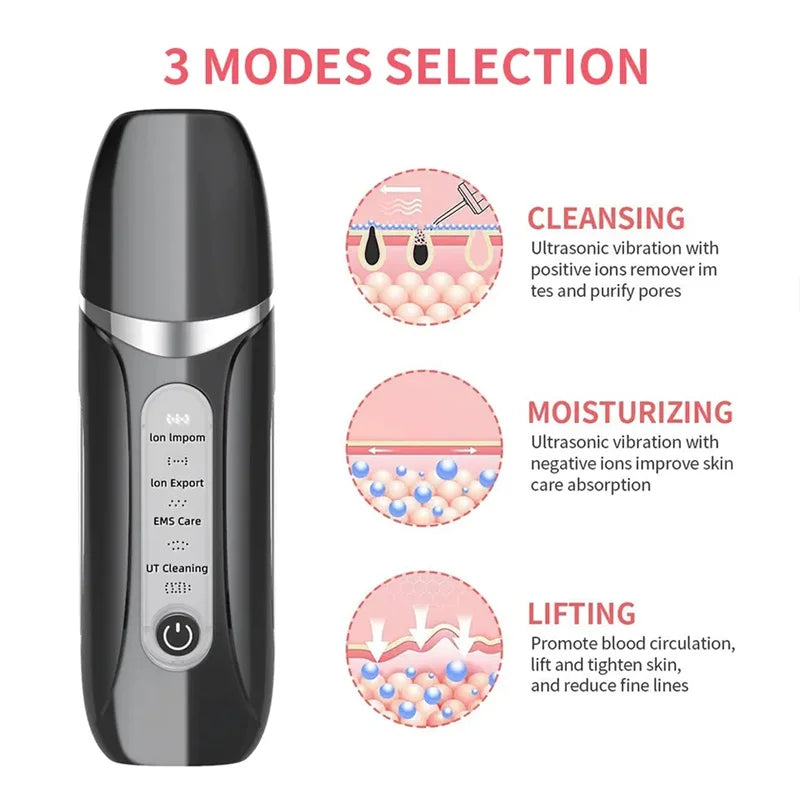 Micro Skin Cleansing Scrubber Ultrasonic Skin Perfecting Facial Red