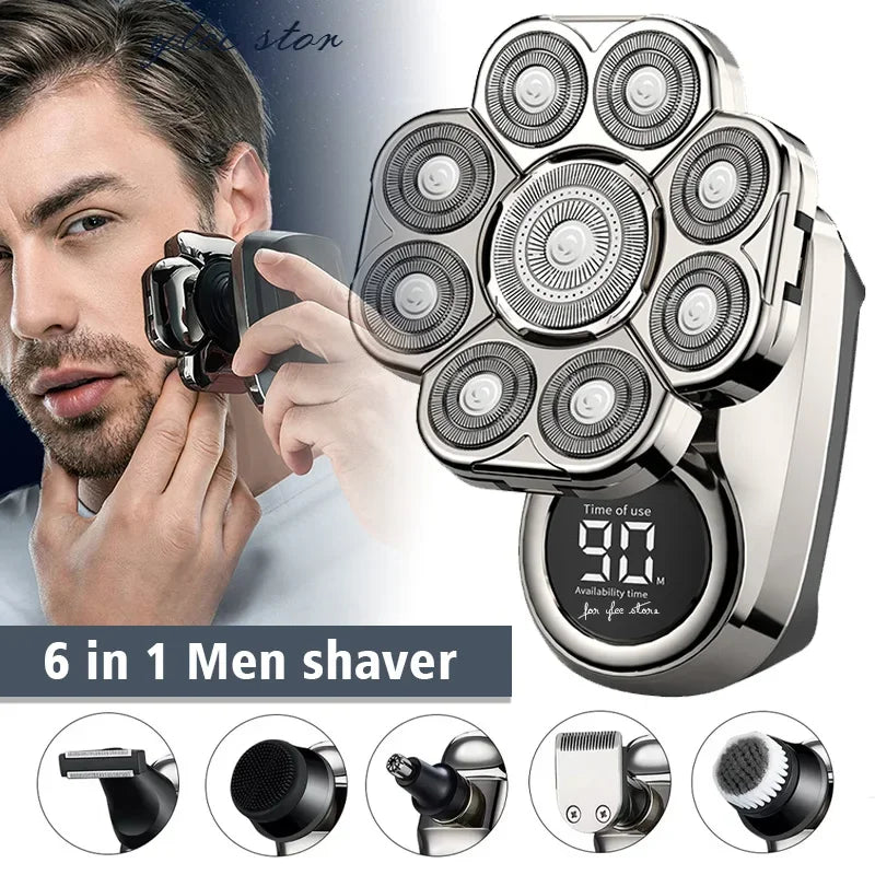 9 Blades Multi Grooming Kit Digital Display Electric Shaver Hair