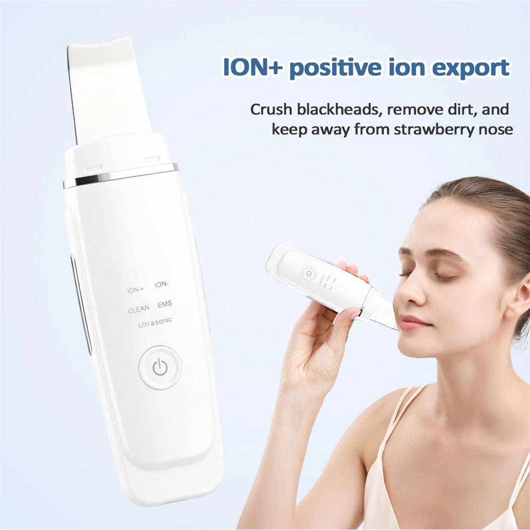 Ultrasonic Skin Scrubber EMS Vibration Ion Acne Pore Blackhead Remover
