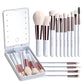 Versatile Luxurious Makeup Brush Set with Mini LED Light Mirror -