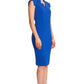 Point De Vu Dress - Cobalt Blue Sleeveless Notch Neck Midi Sheath