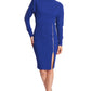 Josefa Convertible Midi - Royal Blue Versatile Dress with Gold Zippers