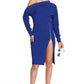 Josefa Convertible Midi - Royal Blue Versatile Dress with Gold Zippers