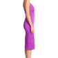Vava Voom Dress - Pointed bodice satin midi body-con dress with side