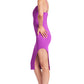 Vava Voom Dress - Pointed bodice satin midi body-con dress with side