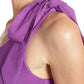 Harper Dress - Amethyst Ribbed & Ruched Asymmetric Bodycon with Bow