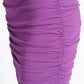 Harper Dress - Amethyst Ribbed & Ruched Asymmetric Bodycon with Bow