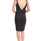 Homa Bow Back Dress - Black Satin Midi Dress with Sweetheart Neckline