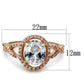 TS489 - Rose Gold 925 Sterling Silver Ring with AAA Grade CZ  in Clear