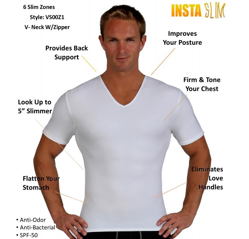 Insta Slim Compression V-Neck with Right Side Zip VS00Z1