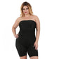 InstantFigure Plus Size Strapless Bandeau Bodyshorts open gusset