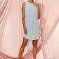 Women's Sleeveless Hi-lo Shift Dress In Mist Blue
