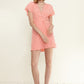 Women's Lace Trim Wrap Dress in Coral