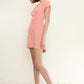 Women's Lace Trim Wrap Dress in Coral
