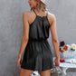 Sleeveless Leopard Rrint Ruffle Short Romper