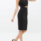 Women's Set Impression Keyhole Front Midi Dress In Black