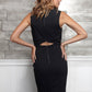 Women's Set Impression Keyhole Front Midi Dress In Black
