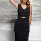Women's Set Impression Keyhole Front Midi Dress In Black