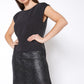 Sleeveless Round Neck Zip-up Dress In Black