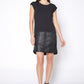 Sleeveless Round Neck Zip-up Dress In Black