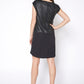 Sleeveless Round Neck Zip-up Dress In Black