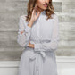 Women's Button Up Shirts Dress In Dove Silver
