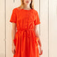 Women's Short Sleeve Utility Dress in Poppy