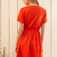 Women's Short Sleeve Utility Dress in Poppy