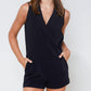 V-Neck Sleeveless Romper In Black
