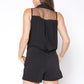 V-Neck Sleeveless Romper In Black