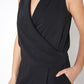V-Neck Sleeveless Romper In Black