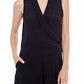 V-Neck Sleeveless Romper In Black